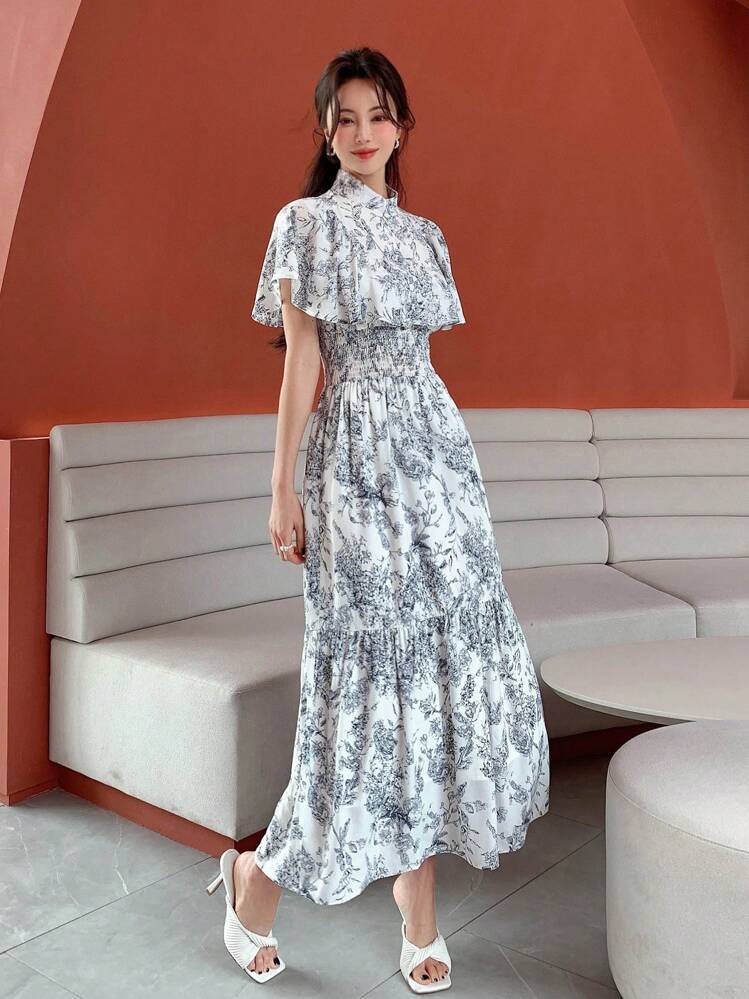 DAZY Plant Print Ruffle Hem Dress Sundress - Multicolor - View 3