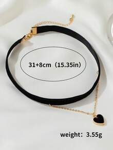 1Pc Hợp Kim Kẽm Thời Trang Trái Tim Charm Lớp Vòng Cổ Cho Nữ Trang Trí Hàng Ngày - Nhiều màu - Xem 3