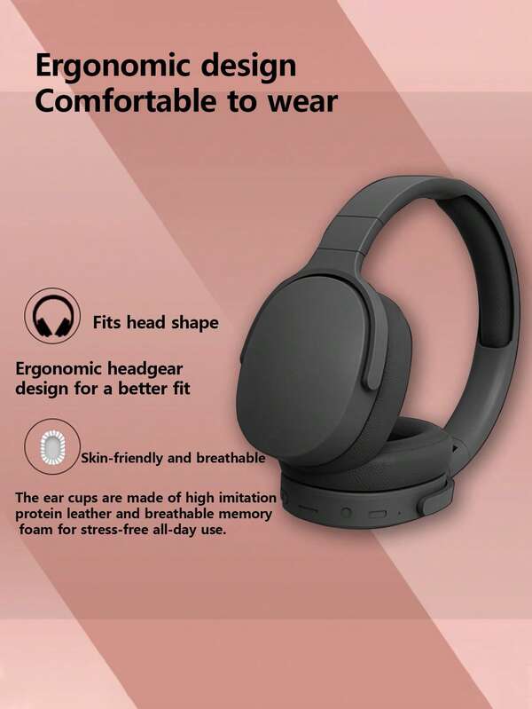 Passive Noise Cancellation Overear Design Ultralong Standby Stereo Sound Microphone Wireless