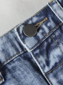 Toddler Girls Ripped Straight Leg Jeans - Medium Wash - View 3