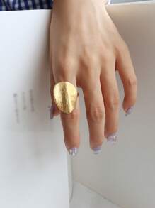 1 chiếc nhẫn trang trí hình học bằng thép không gỉ thời trang cho phụ nữ để trang trí hàng ngày - Vàng - Xem 3
