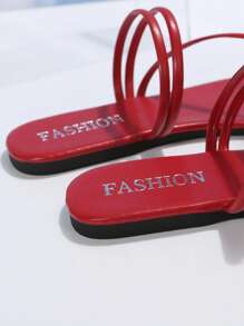 moda rojo Sandalias para múltiple tira delgada Sandalias - Rojo - Ver 6