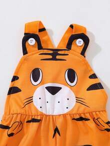 SHEIN Baby Tiger Design Criss-cross Back Costume & Accessory Hat - Orange - View 4