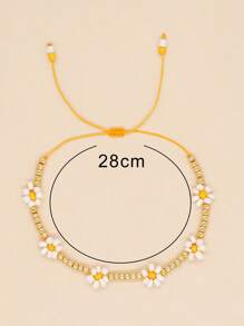 1入組波西米亞花朵裝飾串珠手鏈適合女士日常裝飾 - 彩色 - 查看 3