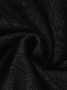 SHEIN Baby Girl Asymmetrical Neck Ruffle Trim Romper With Belt Bag - Black - View 8