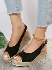 Giày bệt dày và Dép nêm Nữ - màu đen - Xem 2