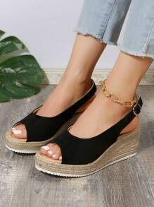 Giày bệt dày và Dép nêm Nữ - màu đen - Xem 3