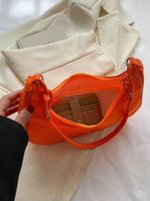 糖果色單肩包,女式 Hobo 包,可愛腋下包 - 橘色 - 查看 6