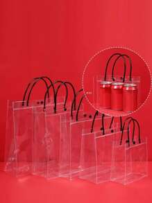 3 bolsas transparentes de PVC, bolsa de embalaje impermeable de plástico, bolsa transparente - Negro - Ver 2