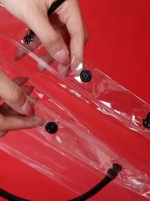 3 bolsas transparentes de PVC, bolsa de embalaje impermeable de plástico, bolsa transparente - Negro - Ver 3