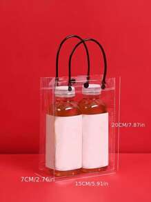 3 bolsas transparentes de PVC, bolsa de embalaje impermeable de plástico, bolsa transparente - Negro - Ver 4