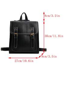 Ba lô đeo vai thời trang và thanh lịch với màu sắc đơn giản, đường chỉ may ô tô và kiểu dáng đa năng, hoàn hảo cho việc mua sắm và du lịch - màu đen - Xem 3