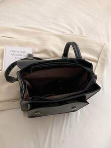 Ba lô đeo vai thời trang và thanh lịch với màu sắc đơn giản, đường chỉ may ô tô và kiểu dáng đa năng, hoàn hảo cho việc mua sắm và du lịch - màu đen - Xem 4