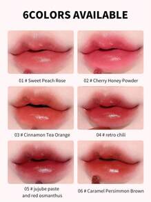 Gege Bear Liquid Lipcolor, brillo de labios brillante, maquillaje de labios de copa antiadherente resistente al agua de larga duración para mujeres - Rojo - Ver 1