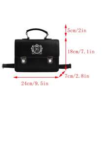 Balo Thời Trang Mini Thiết Kế Thêu Khóa Đẩy - màu đen - Xem 3