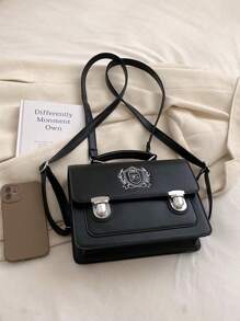 Balo Thời Trang Mini Thiết Kế Thêu Khóa Đẩy - màu đen - Xem 5