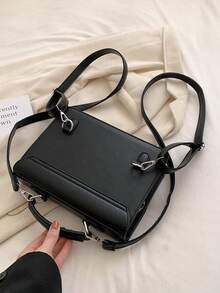 Balo Thời Trang Mini Thiết Kế Thêu Khóa Đẩy - màu đen - Xem 7