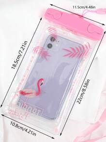 1 件装流沙气囊防水手机袋卡通可爱防水外壳密封触摸屏潜水保护套基础款游泳包游泳者热带海岸氛围沙滩包适合游泳夏季岛屿度假海滩配件适合女孩男孩男士女士 - 粉色 - 查看 4