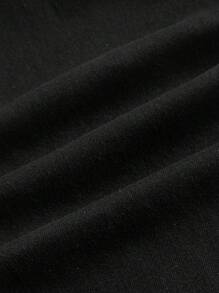 SHEIN MOD Falda en mezclilla fruncido bajo con fruncido - Negro - Ver 4