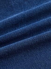 SHEIN ICON 翻蓋口袋魚尾裙下擺牛仔半身裙