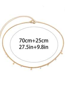 2 cái/bộ Ngôi Sao Thời Trang & Rhinestone Trang Trí Dây Thắt Lưng Cho Phụ Nữ Trang Trí Cơ Thể - Vàng - Xem 3