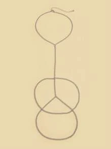 1條女士時尚簡約分層小牛皮鏈用於身體裝飾 - 銀色 - 查看 2