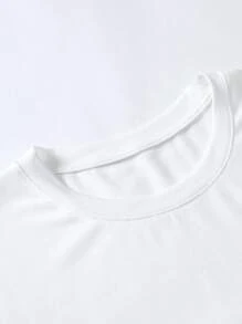 Manfinity RSRT 男士熱帶圖案T恤和腰部抽繩短褲套裝 - 藍白色 - 查看 4