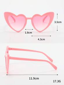 3副兒童心形框架設計可愛太陽眼鏡適用於度假