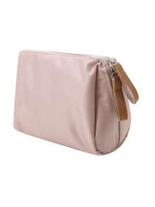 防水尼龍化妝包化妝包休閒化妝包便攜旅行包化妝包 - 藕粉色 - 查看 3