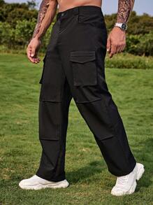 Manfinity LEGND Men Flap Pocket Side Cargo Trousers - Black - View 3