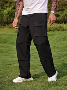 Manfinity LEGND Men Flap Pocket Side Cargo Trousers - Black - View 6