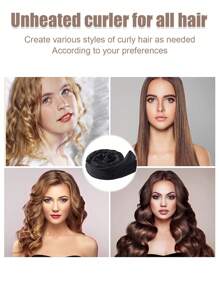 1pc Satin No-heat Hair Roller, Sleeping Hair Curler - Black - View 6