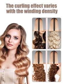 1pc Satin No-heat Hair Roller, Sleeping Hair Curler - Black - View 7