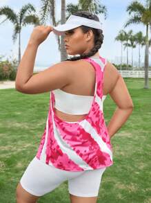 Top tank deportivo de tie dye de espalda nadador - Multicolor - Ver 2