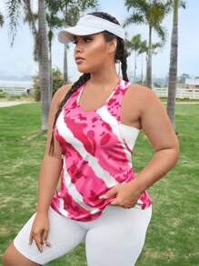 Top tank deportivo de tie dye de espalda nadador - Multicolor - Ver 6