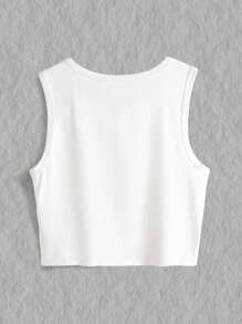 INAWLY Áo khoác và áo lót dành cho xe tăng nữ Đồ họa Lá thư Giải trí - Màu xanh hải quân - Xem 2