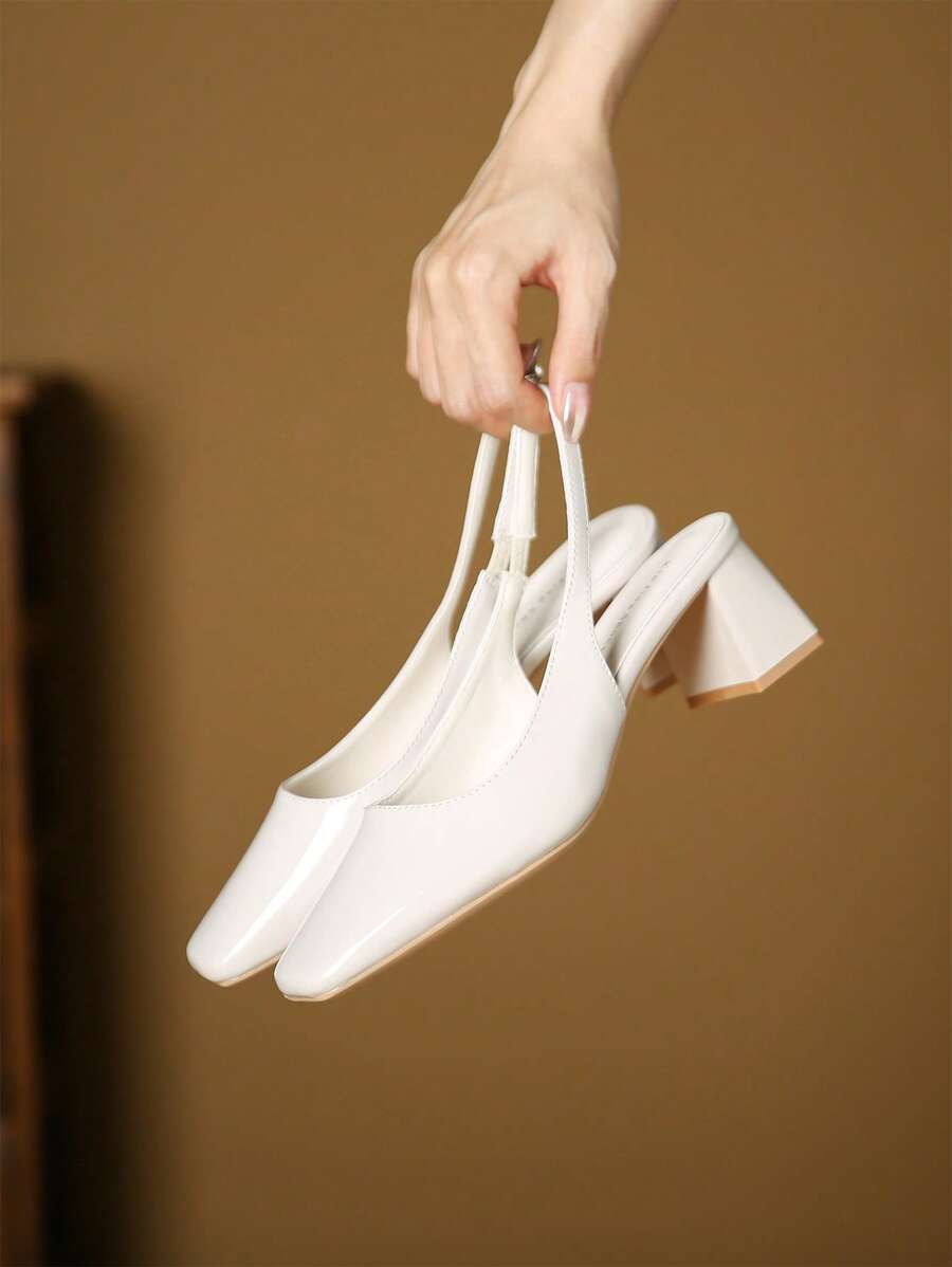 Xin Jing Shoes Giày lười đế cao mới thời trang cho nữ, giày cao gót đi làm đơn giản - Màu be - Xem 1
