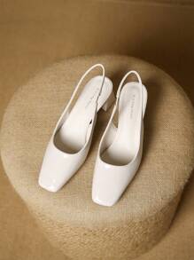 Xin Jing Shoes Giày lười đế cao mới thời trang cho nữ, giày cao gót đi làm đơn giản - Màu be - Xem 6