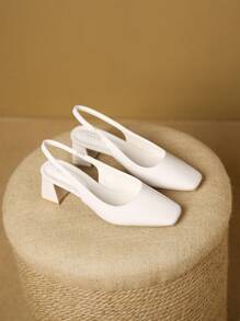 Xin Jing Shoes Giày lười đế cao mới thời trang cho nữ, giày cao gót đi làm đơn giản - Màu be - Xem 8