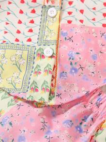 Toddler Girls Ditsy Floral Print Bandana Hem Cami Top & Shorts