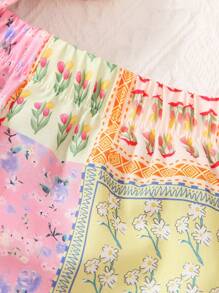 Toddler Girls Ditsy Floral Print Bandana Hem Cami Top & Shorts