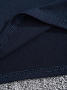 男士錄音帶和字母圖案T恤 - 藏蓝色 - 查看 5