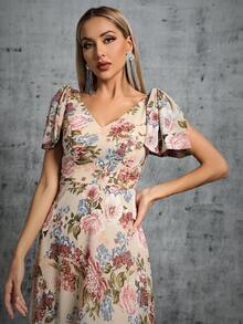 Váy phù dâu Thắt nút Dây kéo Hoa - Nhiều màu - Xem 6