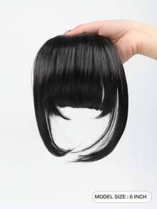 Clip In Short Straight Synthetic Hair Bangs - Black - View 2