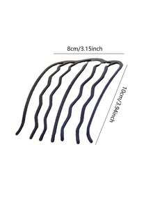 1pc Iron Alloy Hairpin Comb - Black - View 3