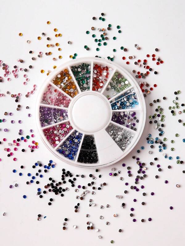 1Box Mixed Color Rhinestone Nail Art Decoration Diy Nail Charms Nail Gems Nail Supplies Nails