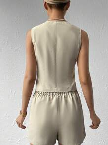 Chiquease Solid Button Front Waistcoat