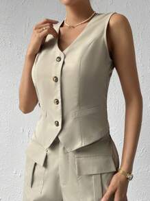 Chiquease Solid Button Front Waistcoat