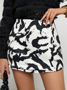 Aveloria Allover Print High Waist Skort - Multicolor - View 3