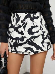 Aveloria Allover Print High Waist Skort - Multicolor - View 4